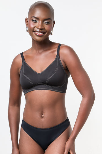 Black Microfibre Jelly Bra
