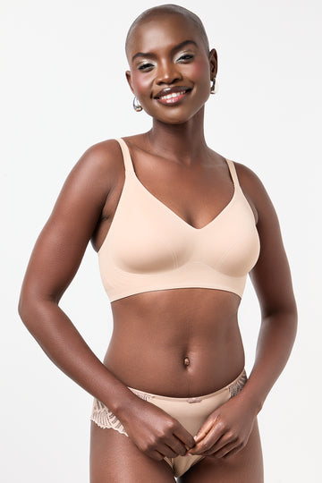 Taupe Microfibre Jelly Bra