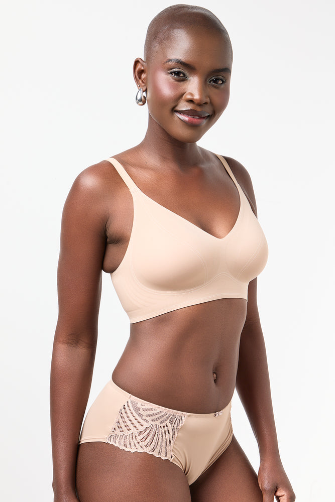 Taupe Microfibre Jelly Bra (1)