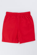 Red Plain Poplin Shorts (2)