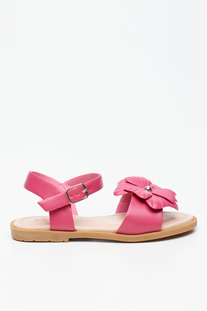 Cerise Flower Detail Sandals (1)