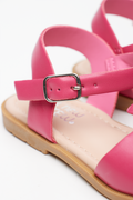 Cerise Flower Detail Sandals (3)
