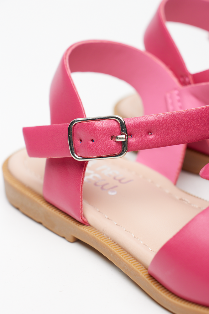 Cerise Flower Detail Sandals (3)