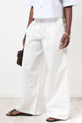 White Wideleg Poplin Pants (1)
