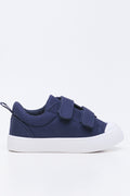 Navy Double Strap Canvas Sneakers (1)