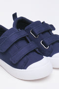 Navy Double Strap Canvas Sneakers (2)