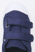 Navy Double Strap Canvas Sneakers (4)