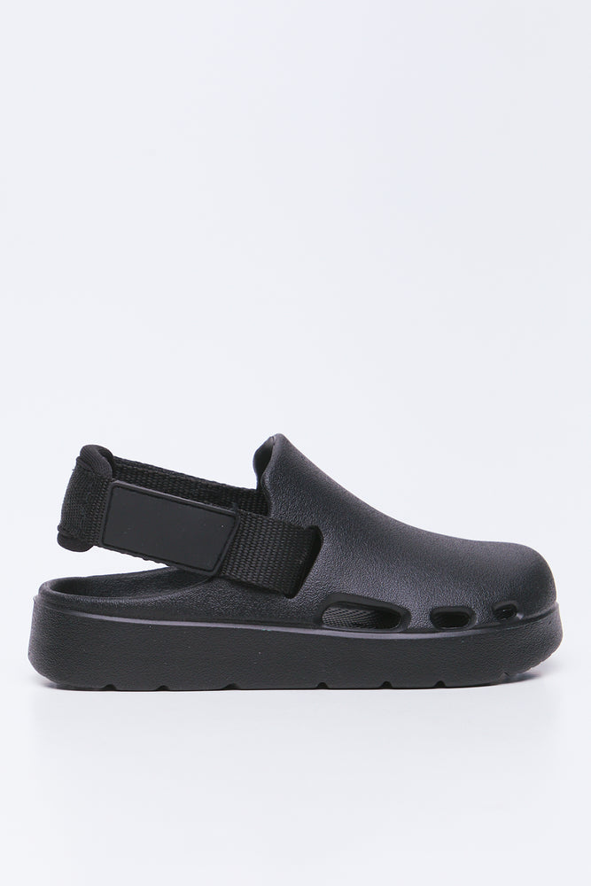 Black Utility Clog Sandals (1)