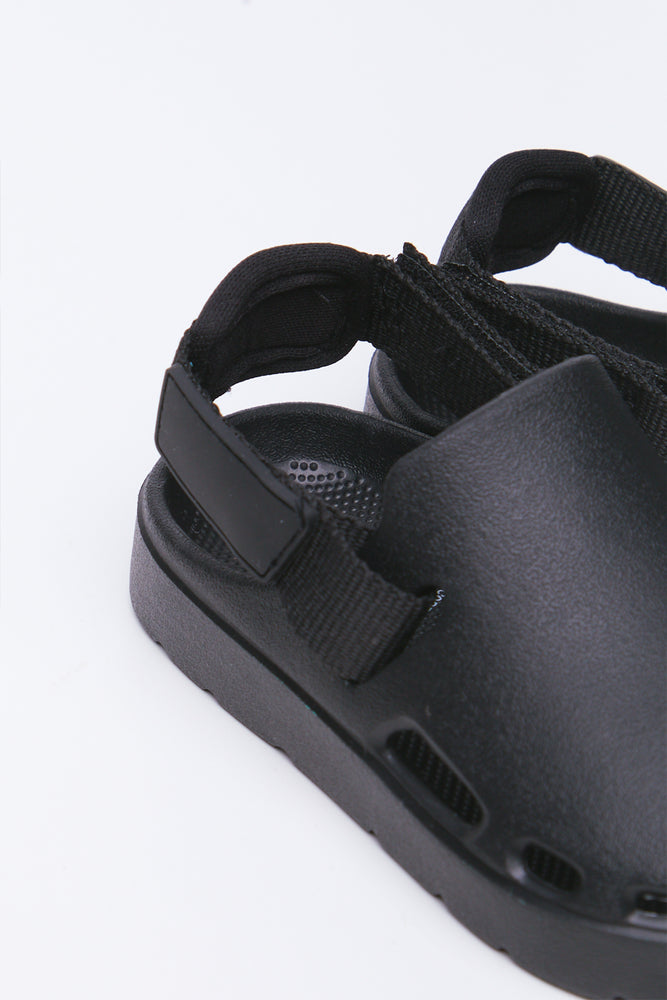 Black Utility Clog Sandals (3)