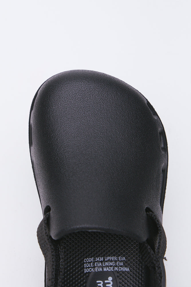 Black Utility Clog Sandals (4)