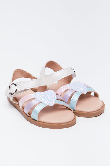 Glitter Heart Pastel Sandals