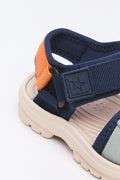 Navy Colourblock Trekker Sandals (3)