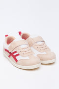 Cream Widefit Mesh Casual Sneakers