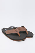 Brown Wide Strap Flip Flops