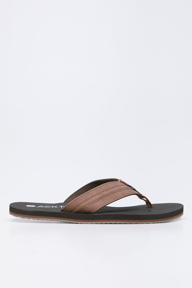 Brown Wide Strap Flip Flops (1)
