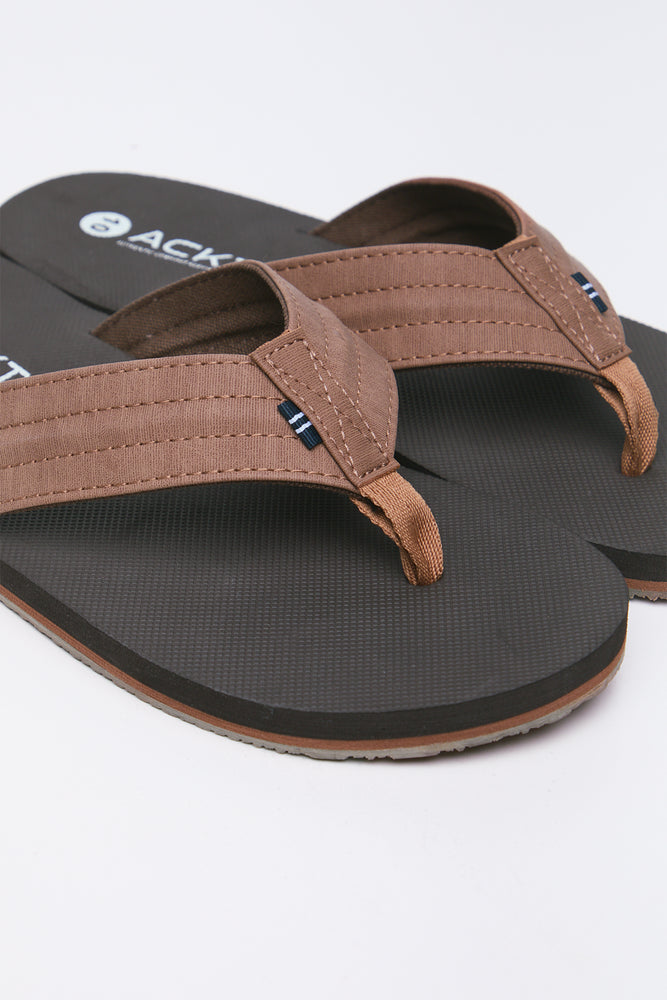 Brown Wide Strap Flip Flops (2)