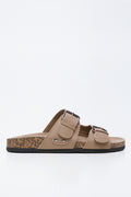 Tan Double Strap Footbed Sandals (1)