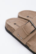Tan Double Strap Footbed Sandals (3)