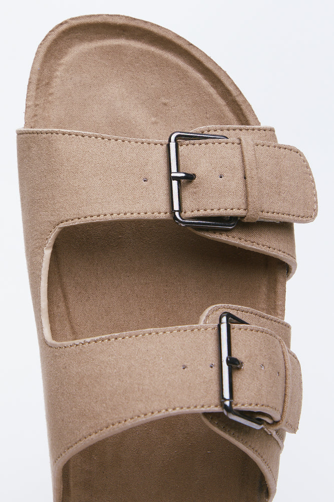 Tan Double Strap Footbed Sandals (4)