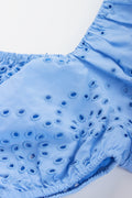 Blue Broderie Anglaise Square Neck Top (1)