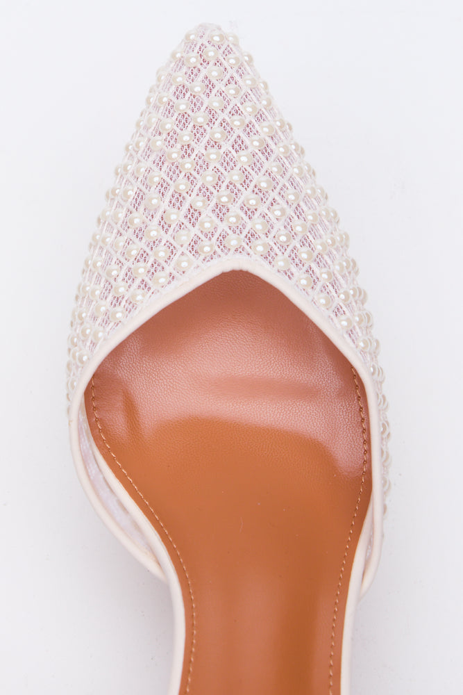 Pearl Embellished Slingback Heels (4)