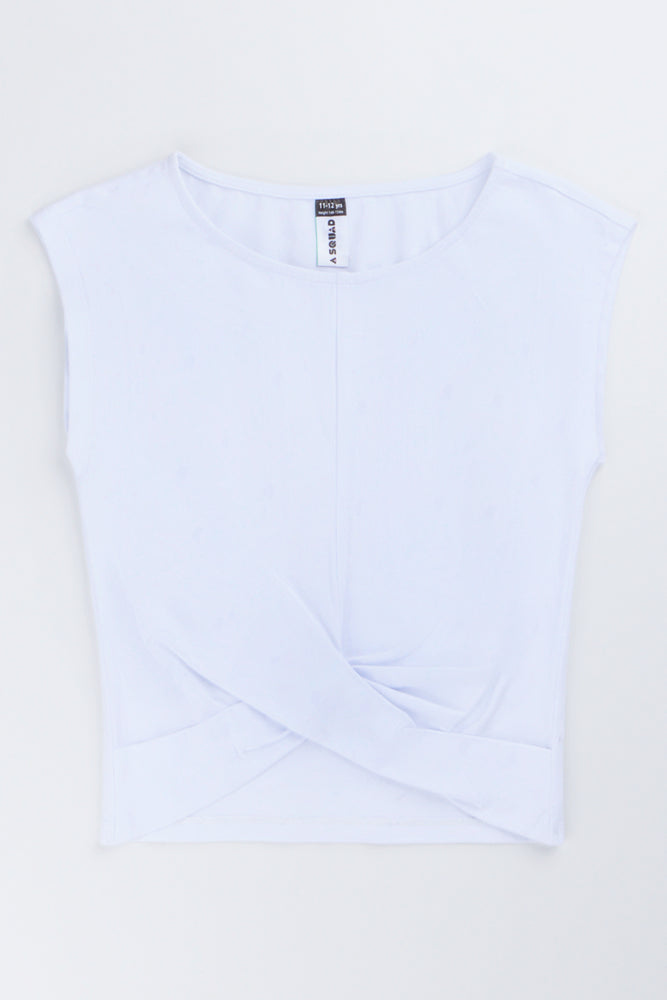 White Knotted Detail Top