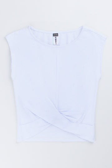 White Knotted Detail Top