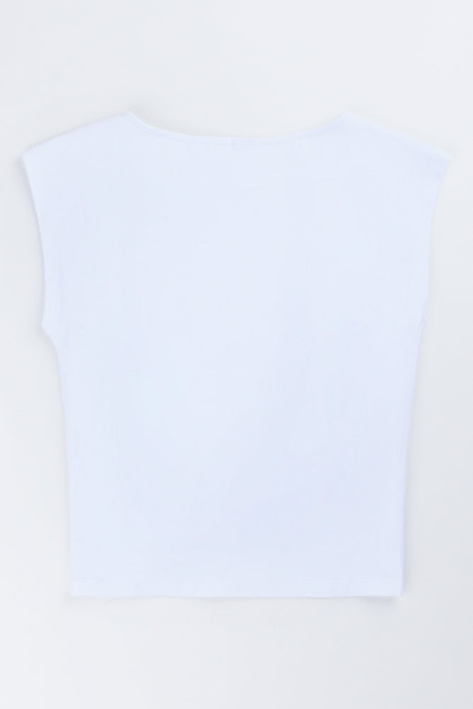 White Knotted Detail Top (2)