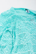 Aqua Crochet Bell Sleeve Dress (1)