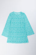 Aqua Crochet Bell Sleeve Dress (2)
