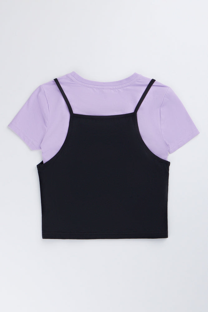 Kuromi Two-Piece Lilac Crop T-Shirt (2)