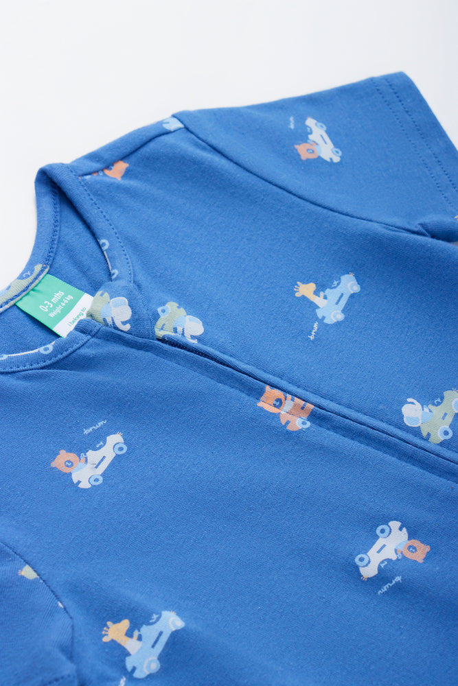Blue Racecar Print Romper (1)