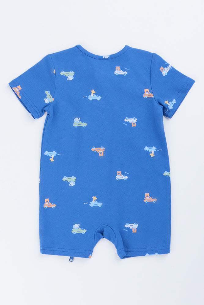 Blue Racecar Print Romper (2)