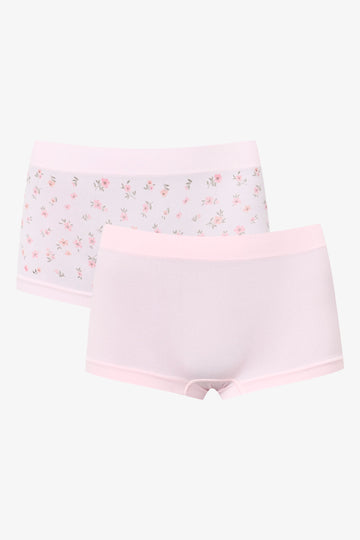 Pink Floral Seamfree Boyleg 2 Pack