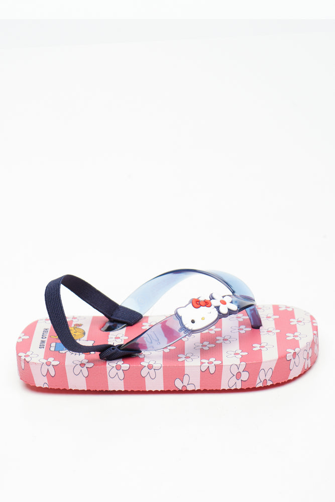 Hello Kitty Striped Floral Flip Flops (1)