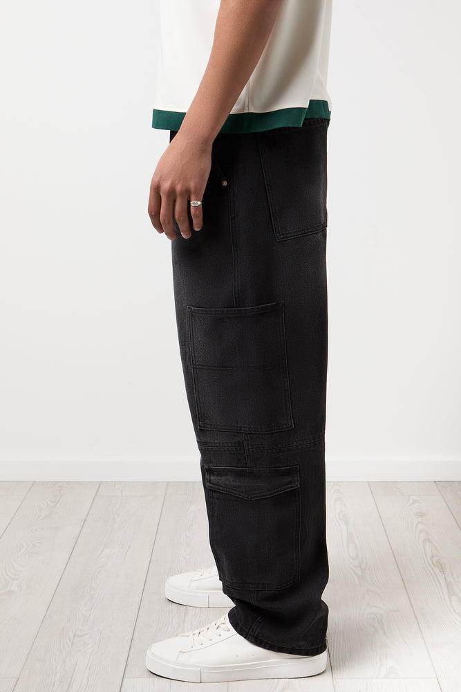 Charcoal Baggy Denim Cargo (1)