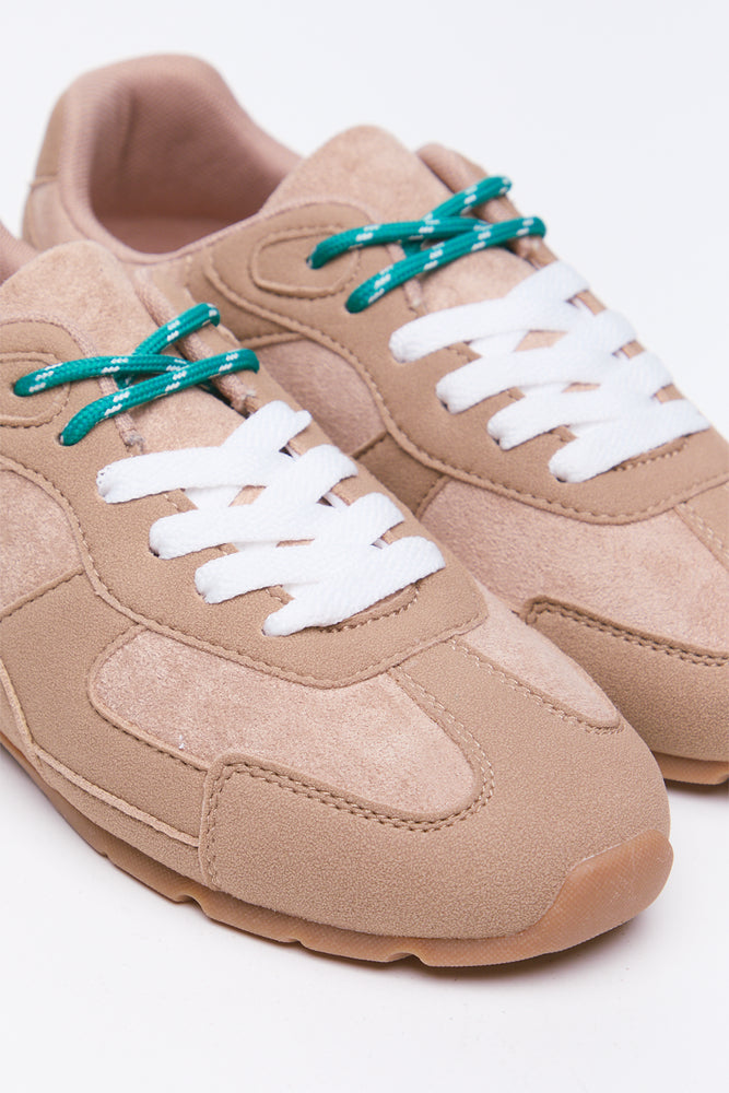 Taupe Slimsole Sneakers With Double Laces (2)