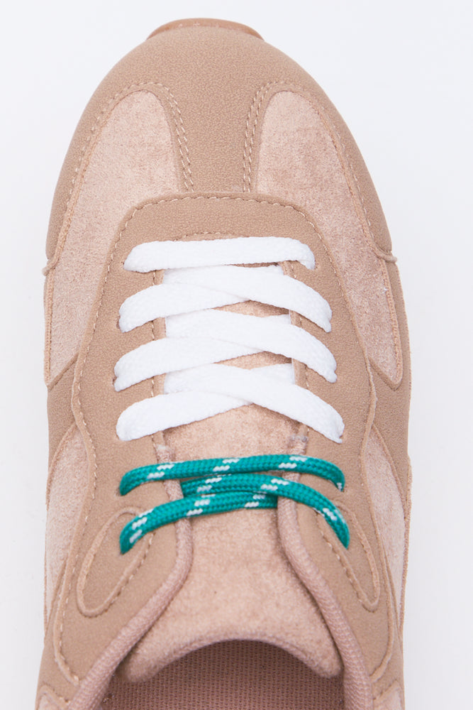 Taupe Slimsole Sneakers With Double Laces (4)