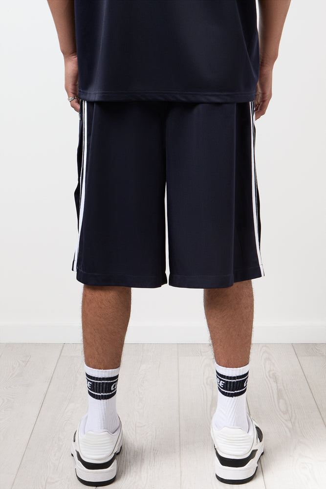 Navy Basketball Style Jersey Shorts (2)