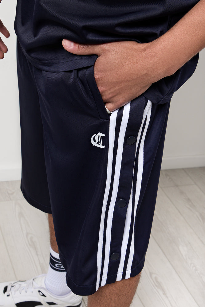 Navy Basketball Style Jersey Shorts (3)
