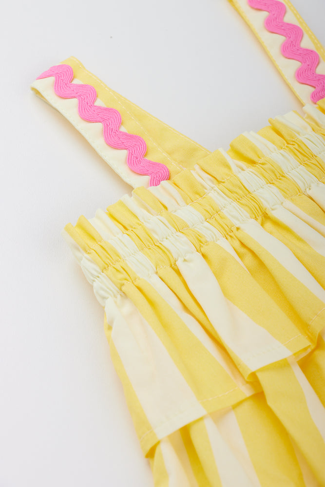 Yellow Striped Woven Dress (1)