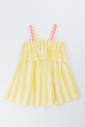 Yellow Striped Woven Dress (2)