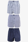 3 Pack Woven Boxer Shorts