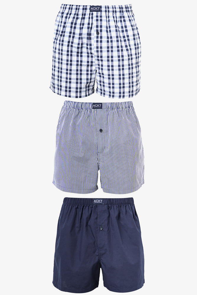 3 Pack Woven Boxer Shorts