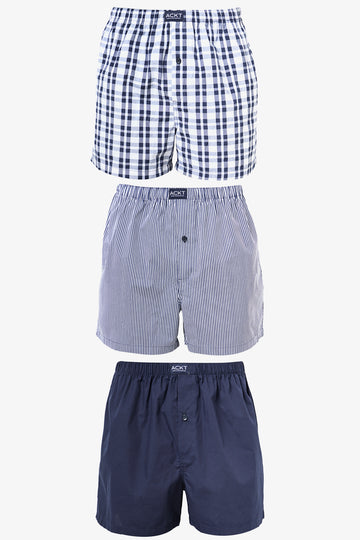 3 Pack Woven Boxer Shorts