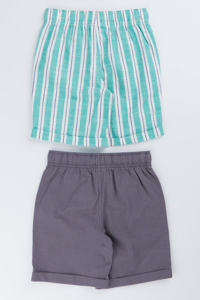 2 Pack Linen Look Shorts (2)