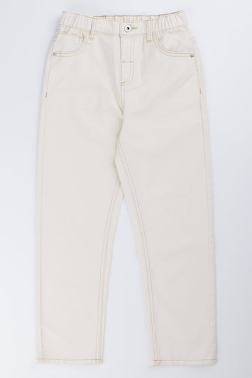 Ecru Loose Fit Jeans