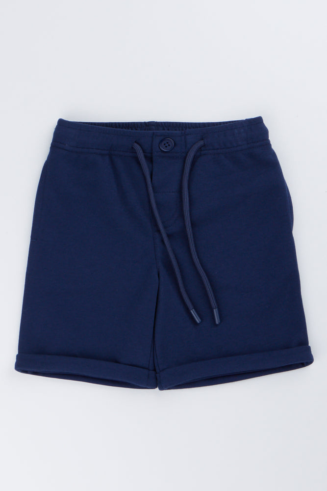 Navy Knit Chino Shorts