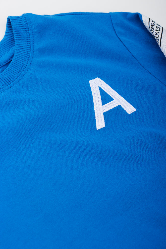 Blue Woven Short Sleeve T-Shirt (1)