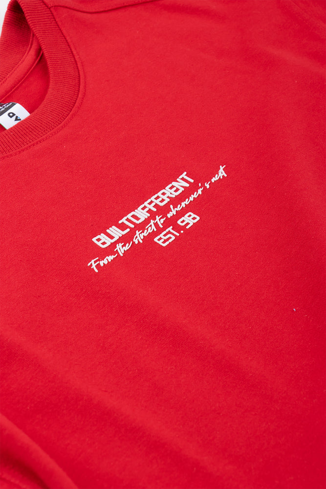 Red Heavyweight Short Sleeve T-Shirt (1)